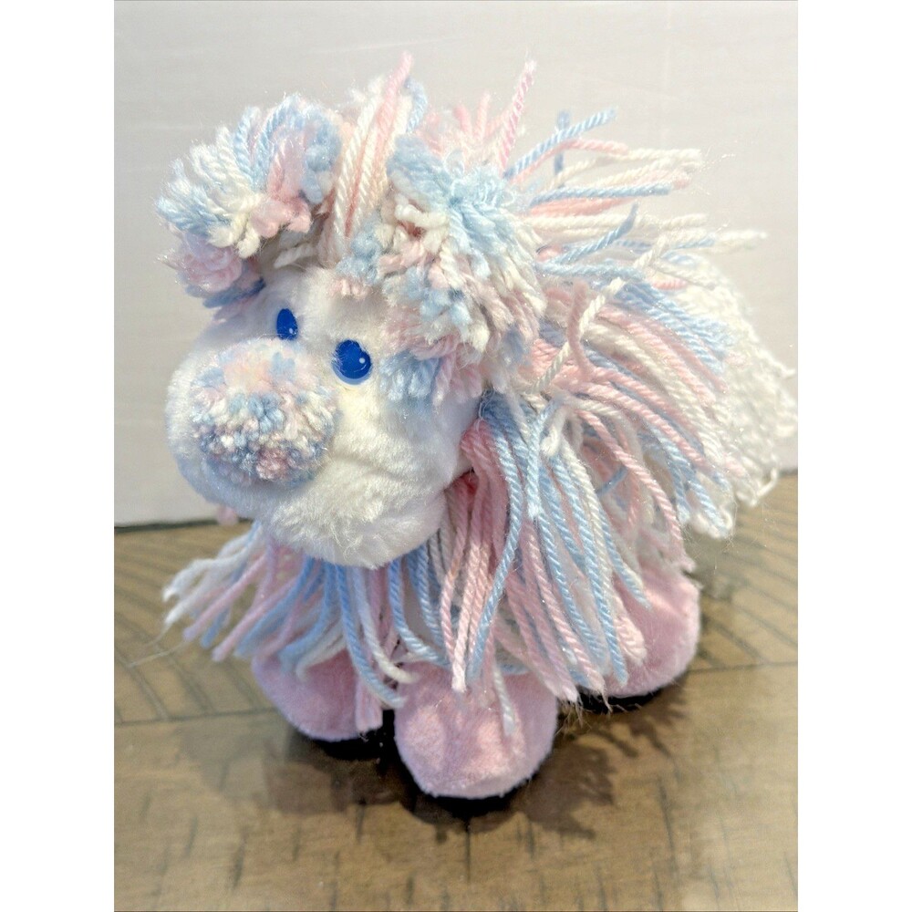 Vtg fluppy dogs plush stuffed toy kenner ink blue yarn 1986 1980s millenial